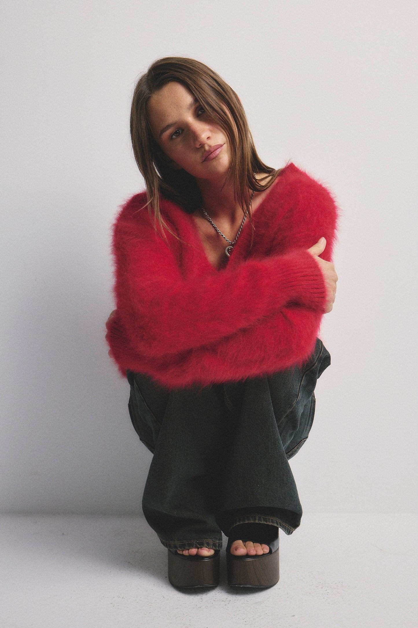 Olivia V Neck - Flame