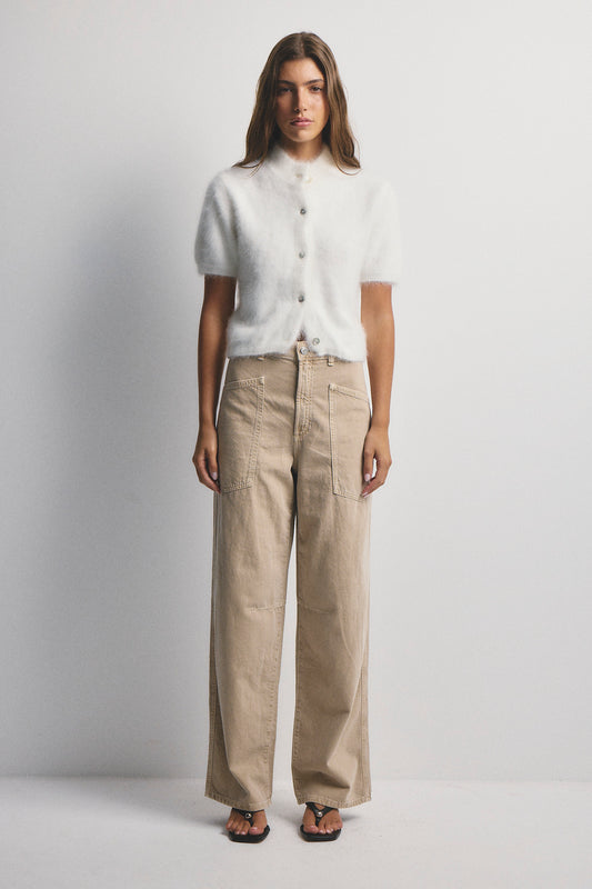 Claudia Short Sleeve Cardigan - Snow