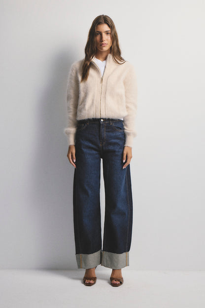 Felix Zip Cardigan - Oatmeal