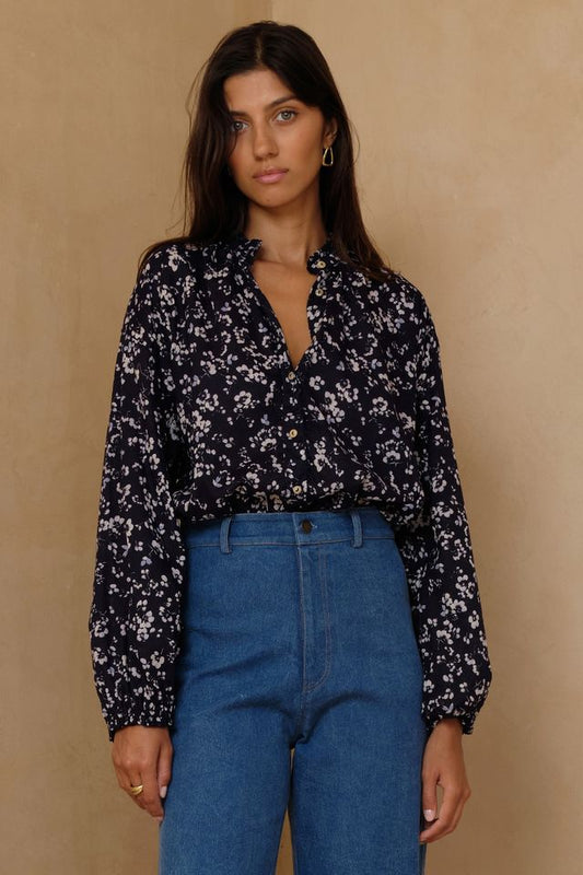 Solace Blouse Bijou - Floral Navy