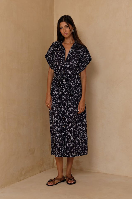 Jolene Dress Bijou - Floral Navy