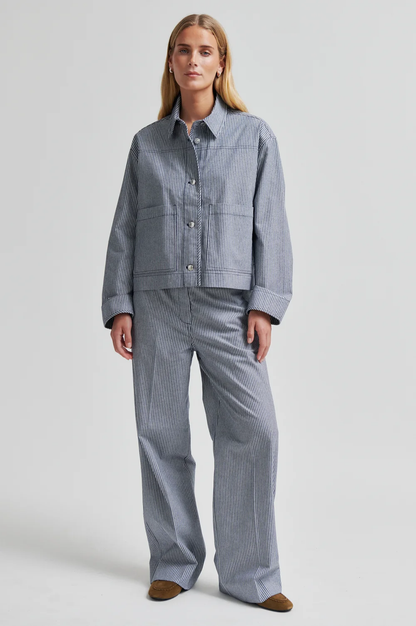Antibes Overshirt - Dark Blue Stripe