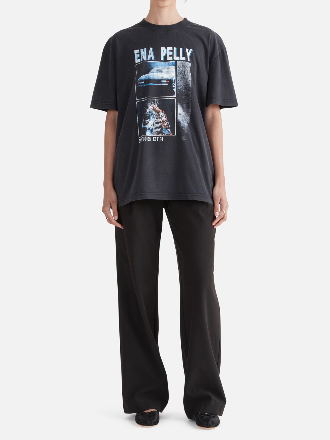 Fast lane Oversized Tee - Washed Black