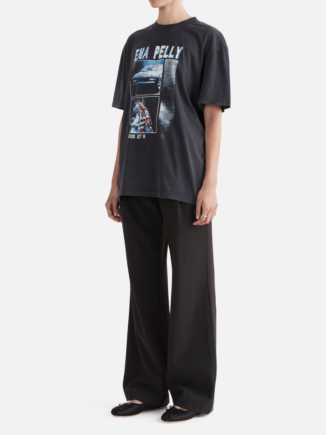 Fast lane Oversized Tee - Washed Black