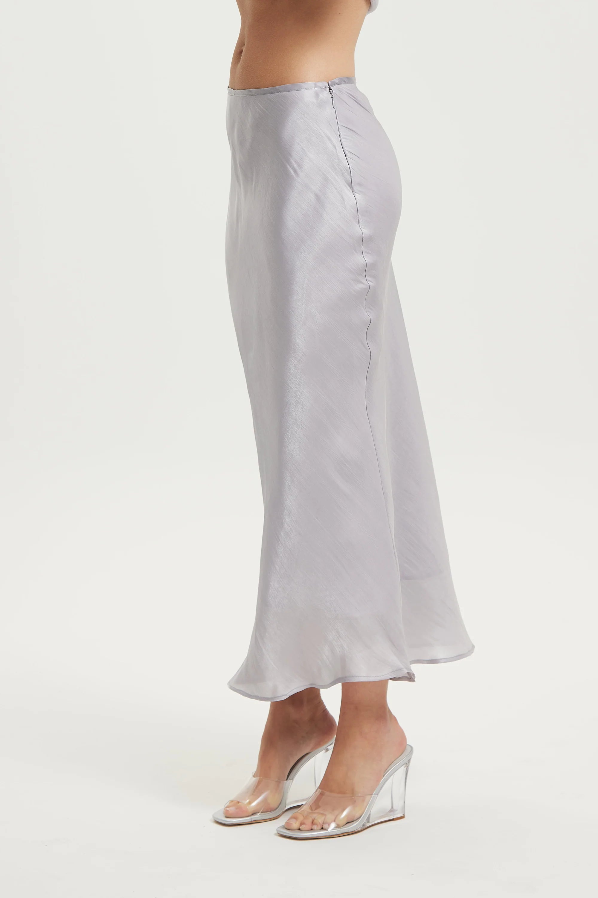 Untamed Bias Skirt Silver
