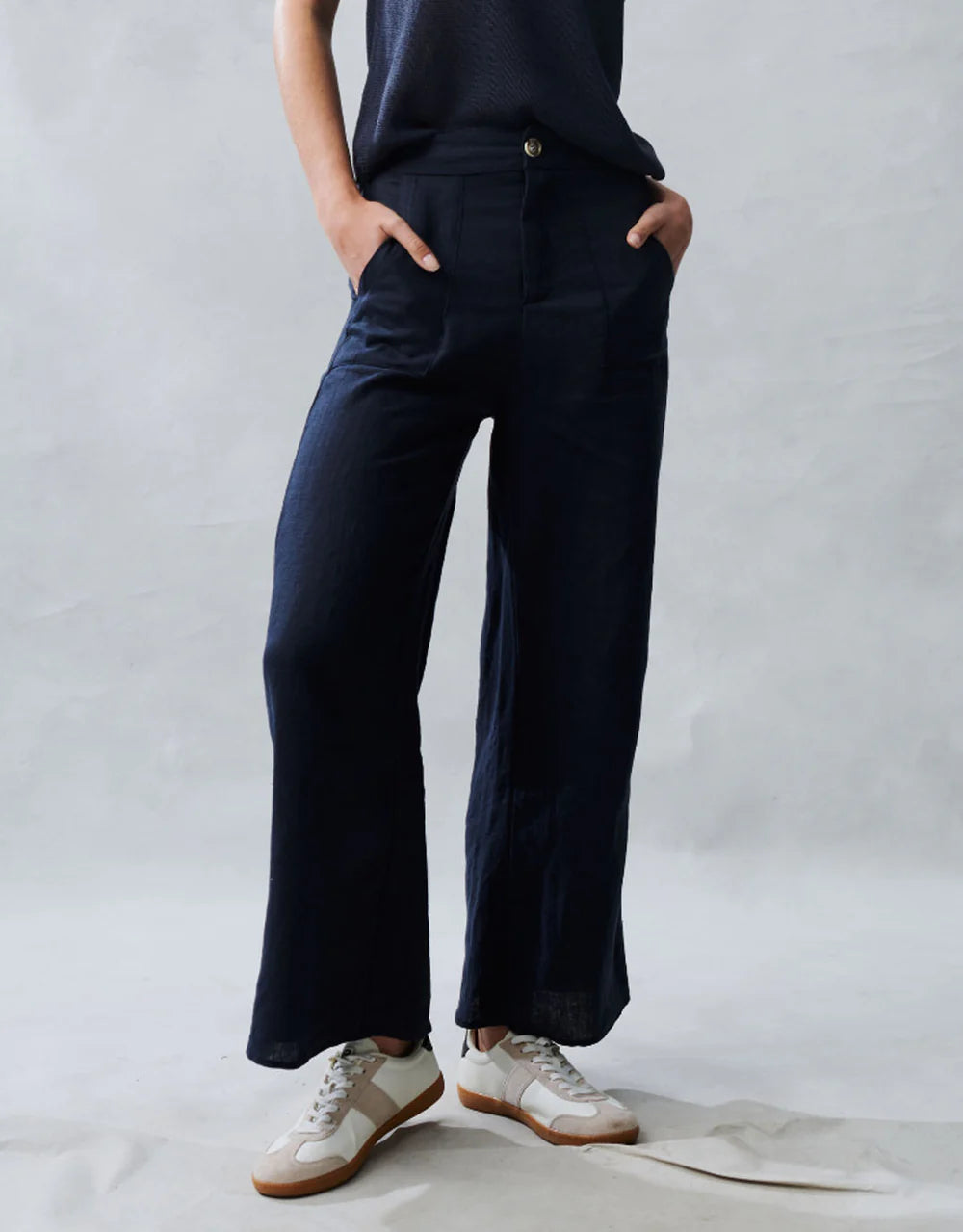 Jude Linen Pant - Navy