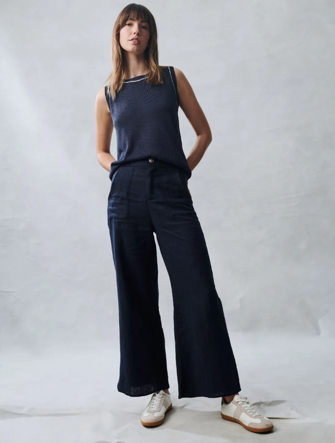 Jude Linen Pant - Navy