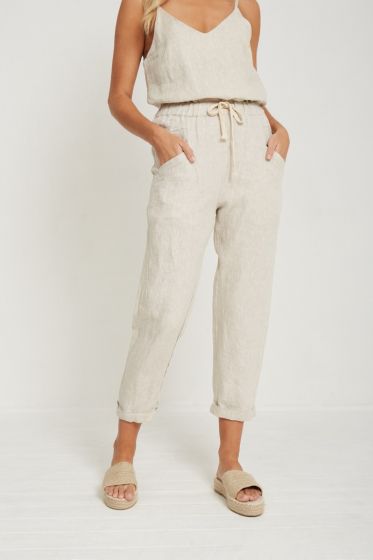 Luxe Linen Pants - Natural
