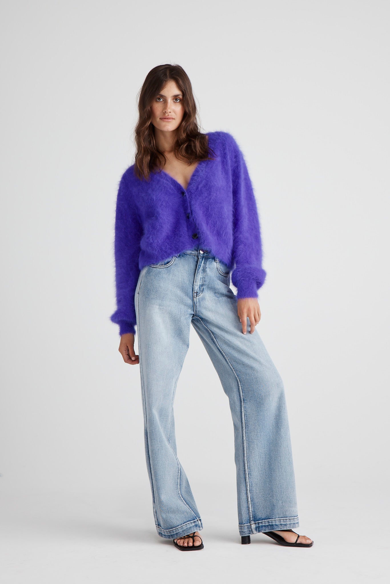 Cecilia Crop Cardigan - Purple
