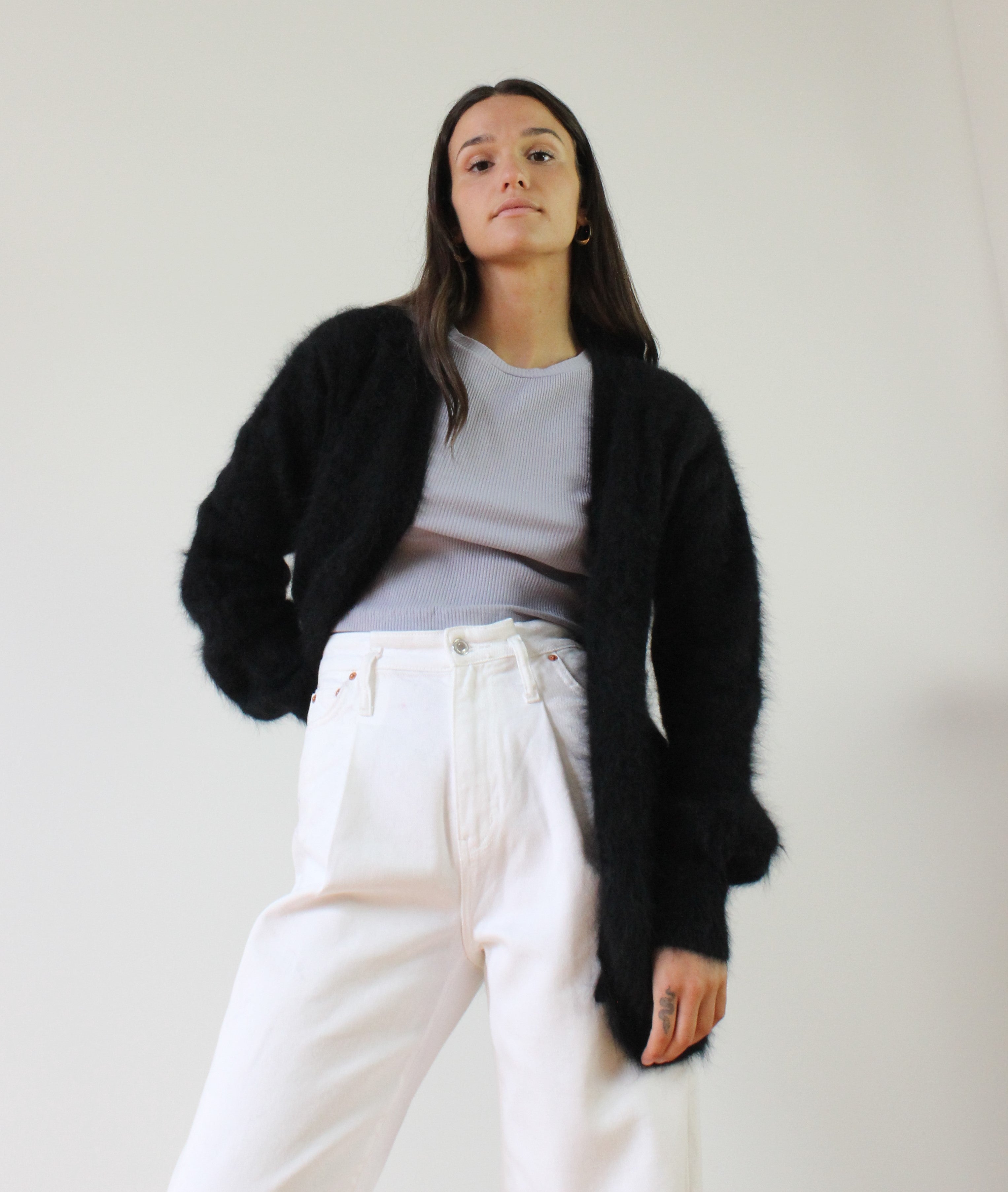 Ella Cashmere Cardigan - Black