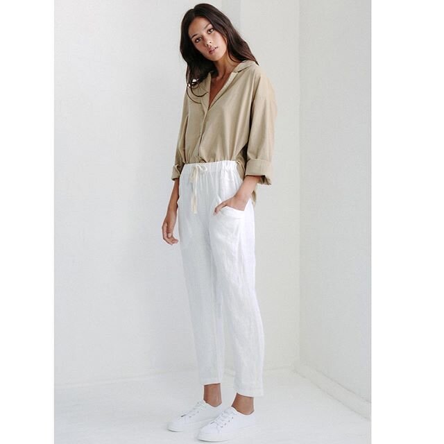 Luxe Linen Pants - White