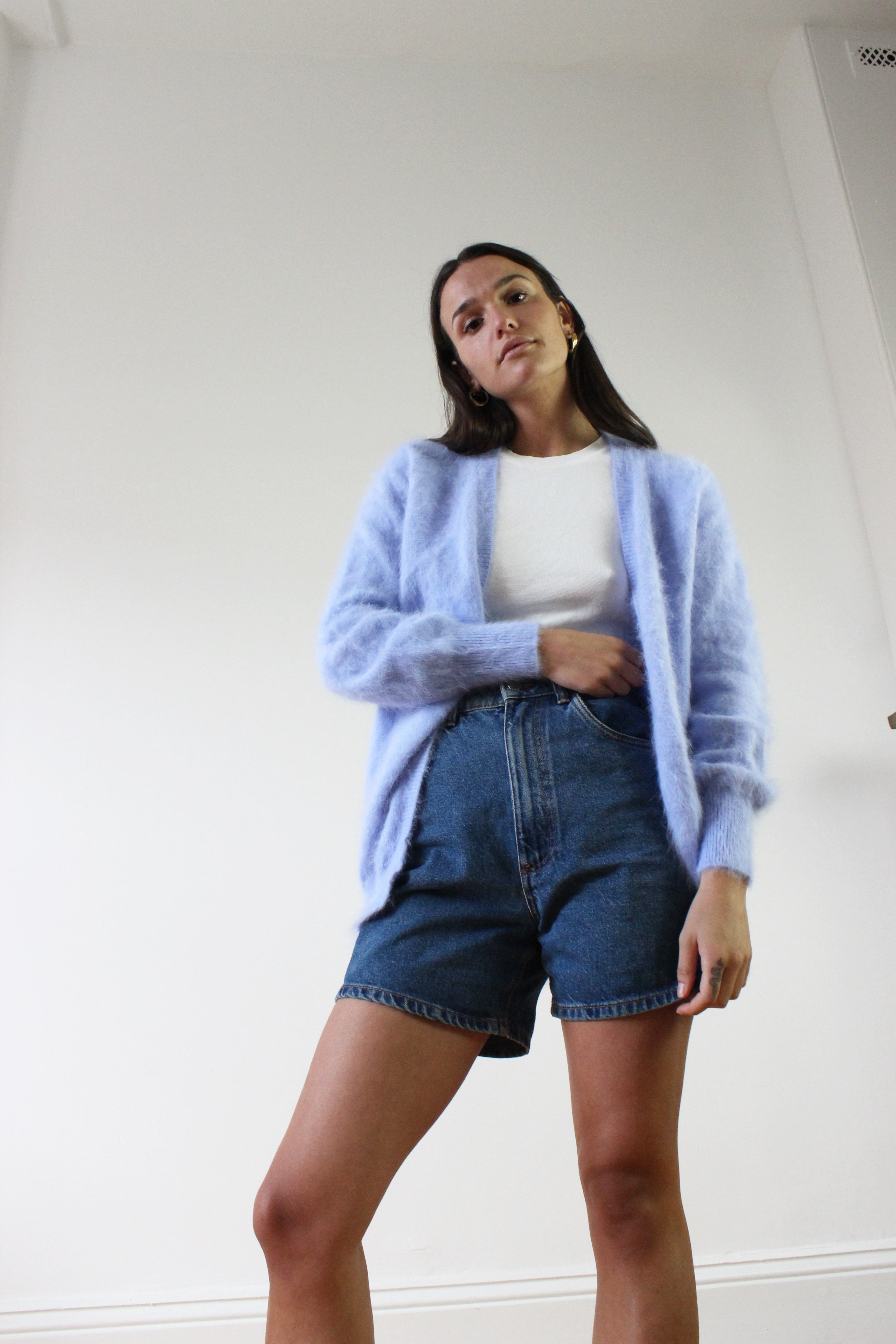 Ella Cashmere Cardigan - Periwinkle