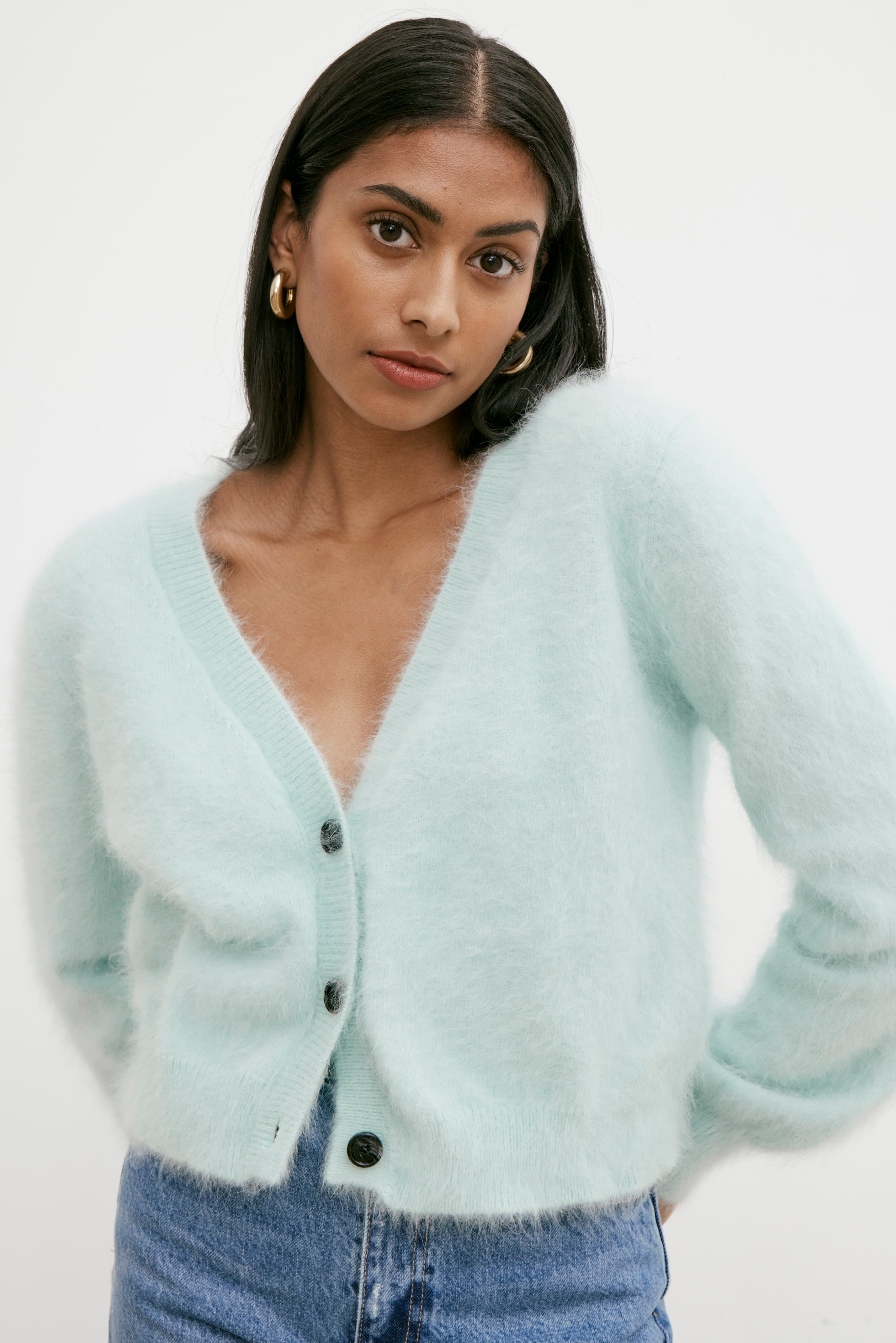 Cecilia Crop Cardigan - Mint