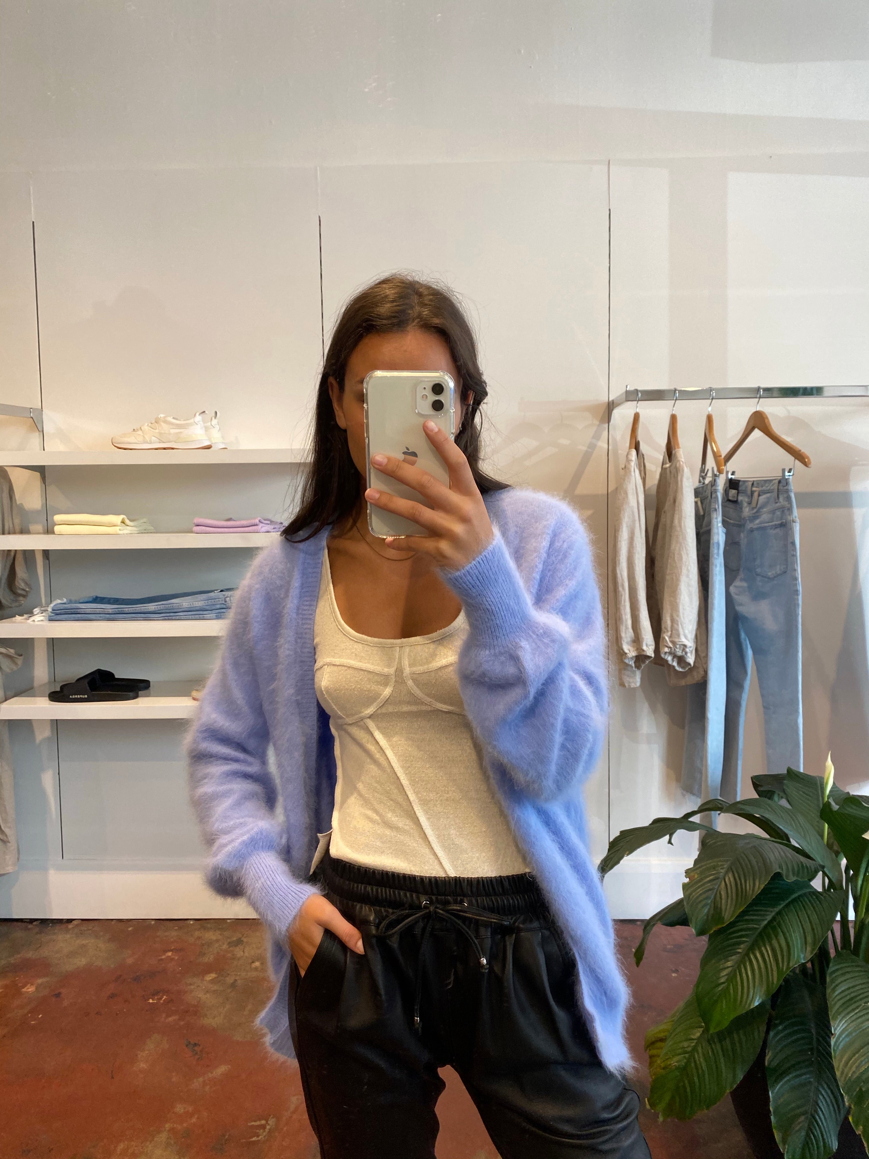 Ella Cashmere Cardigan - Periwinkle