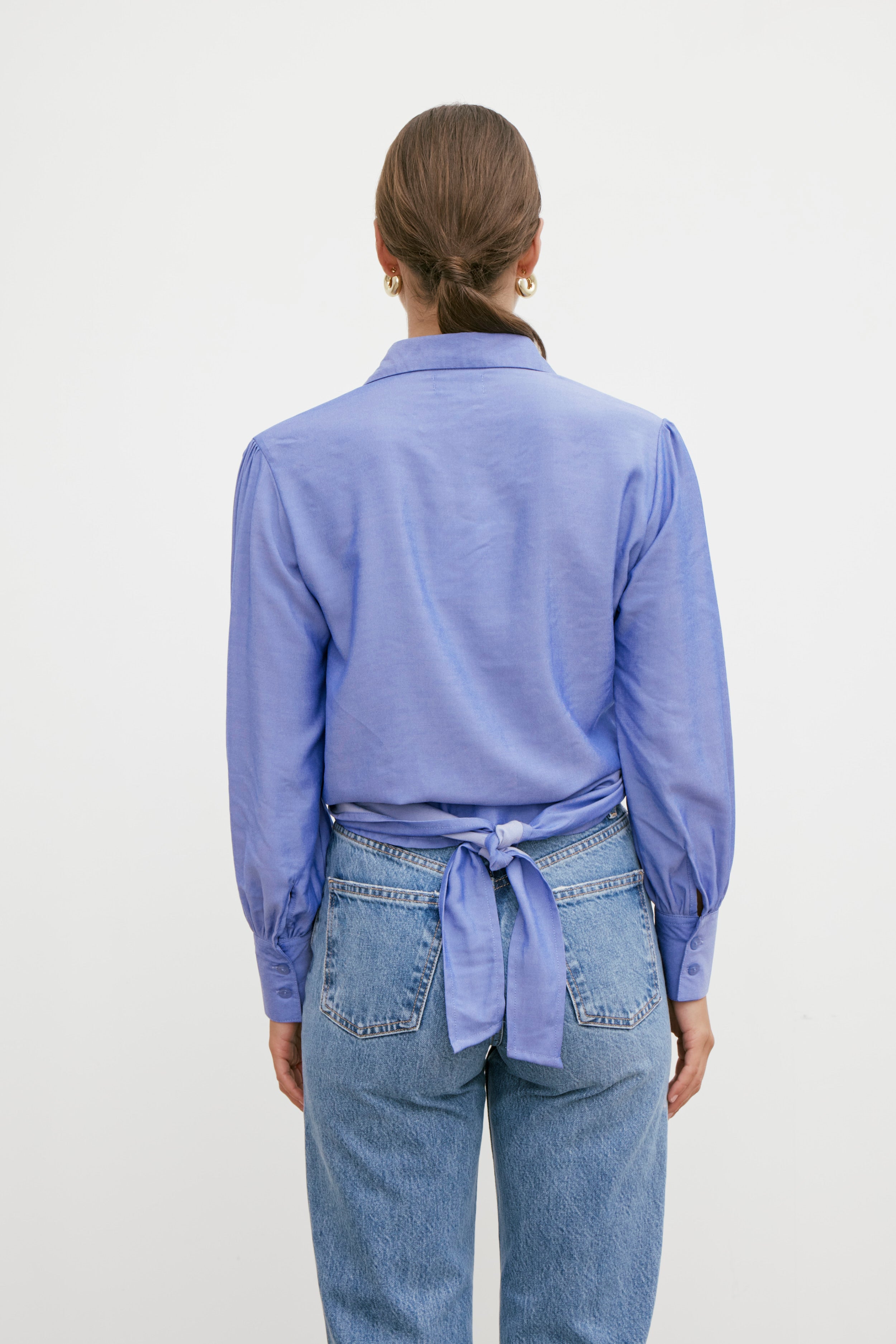 Rhea Wrap Shirt - Royal Blue