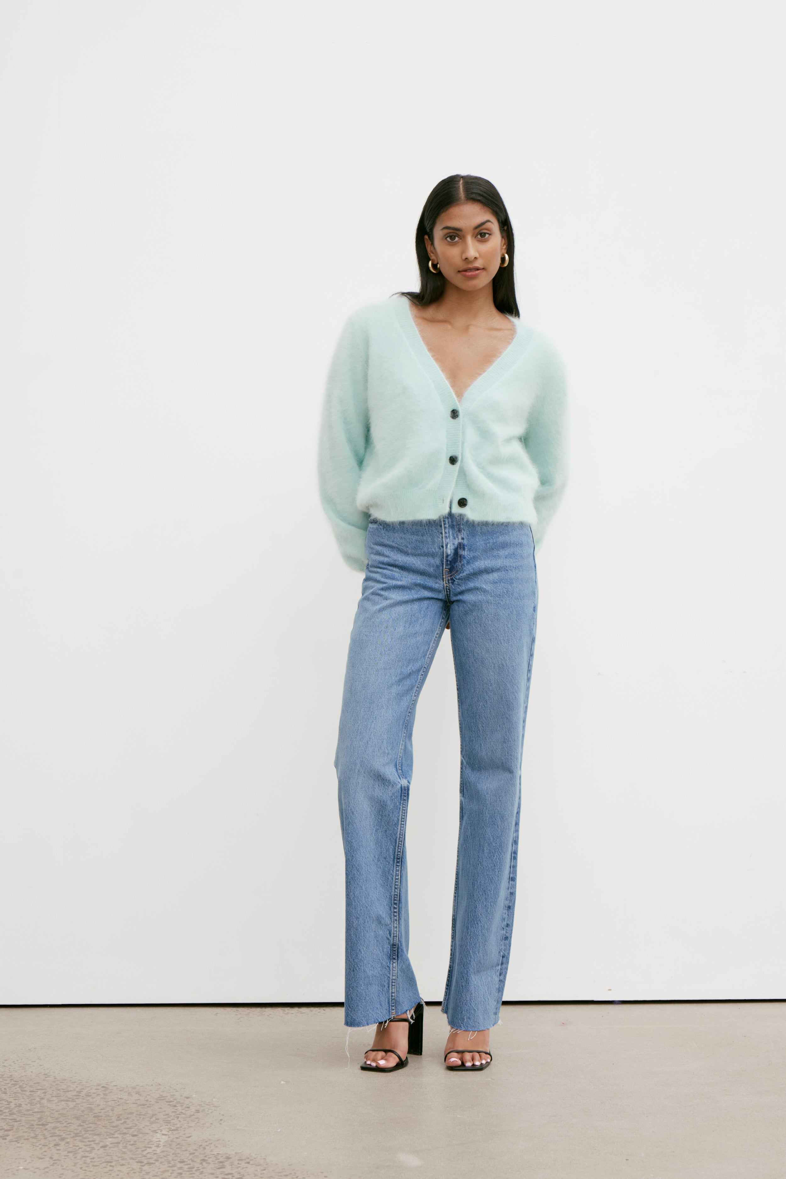 Cecilia Crop Cardigan - Mint
