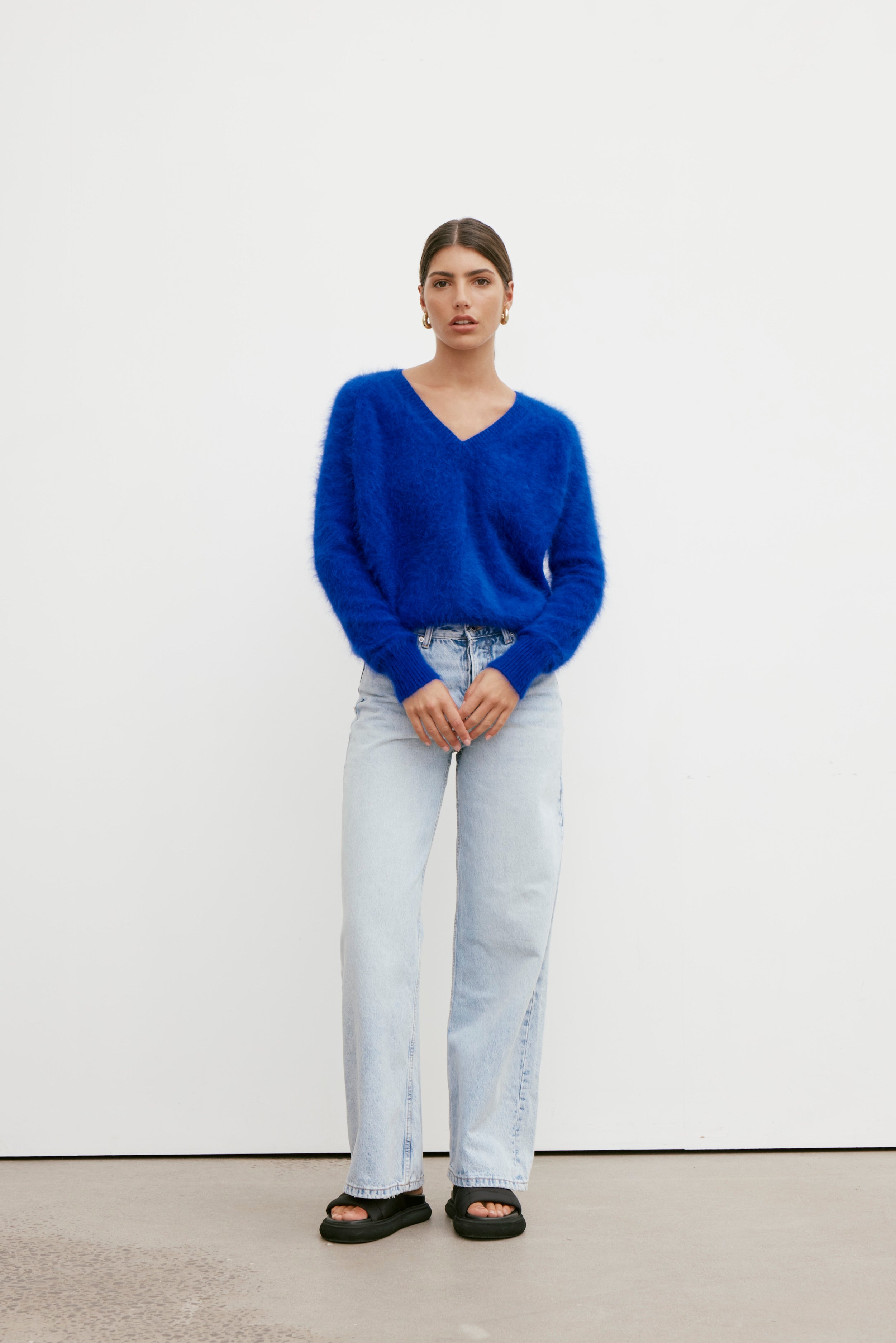 Isabella V Neck - Cobalt