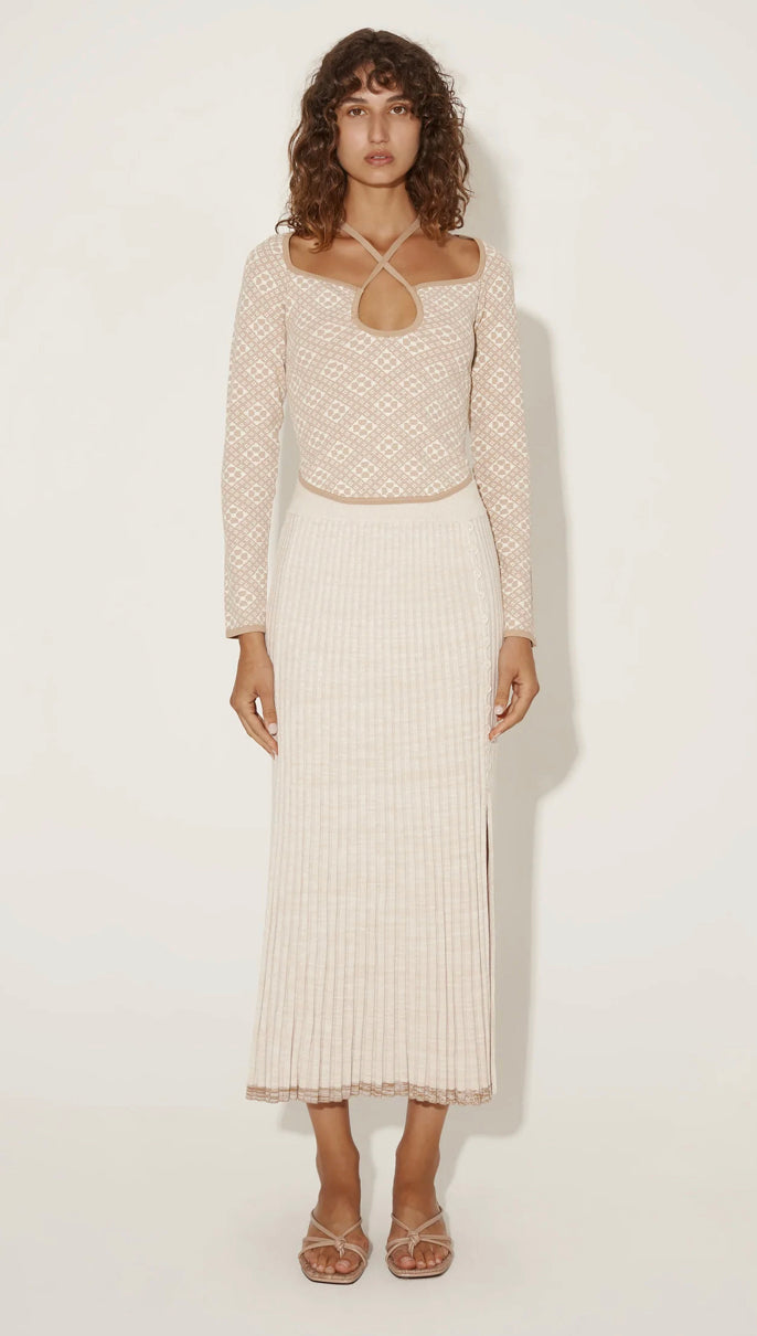 Marla Top - Natural Jacquard