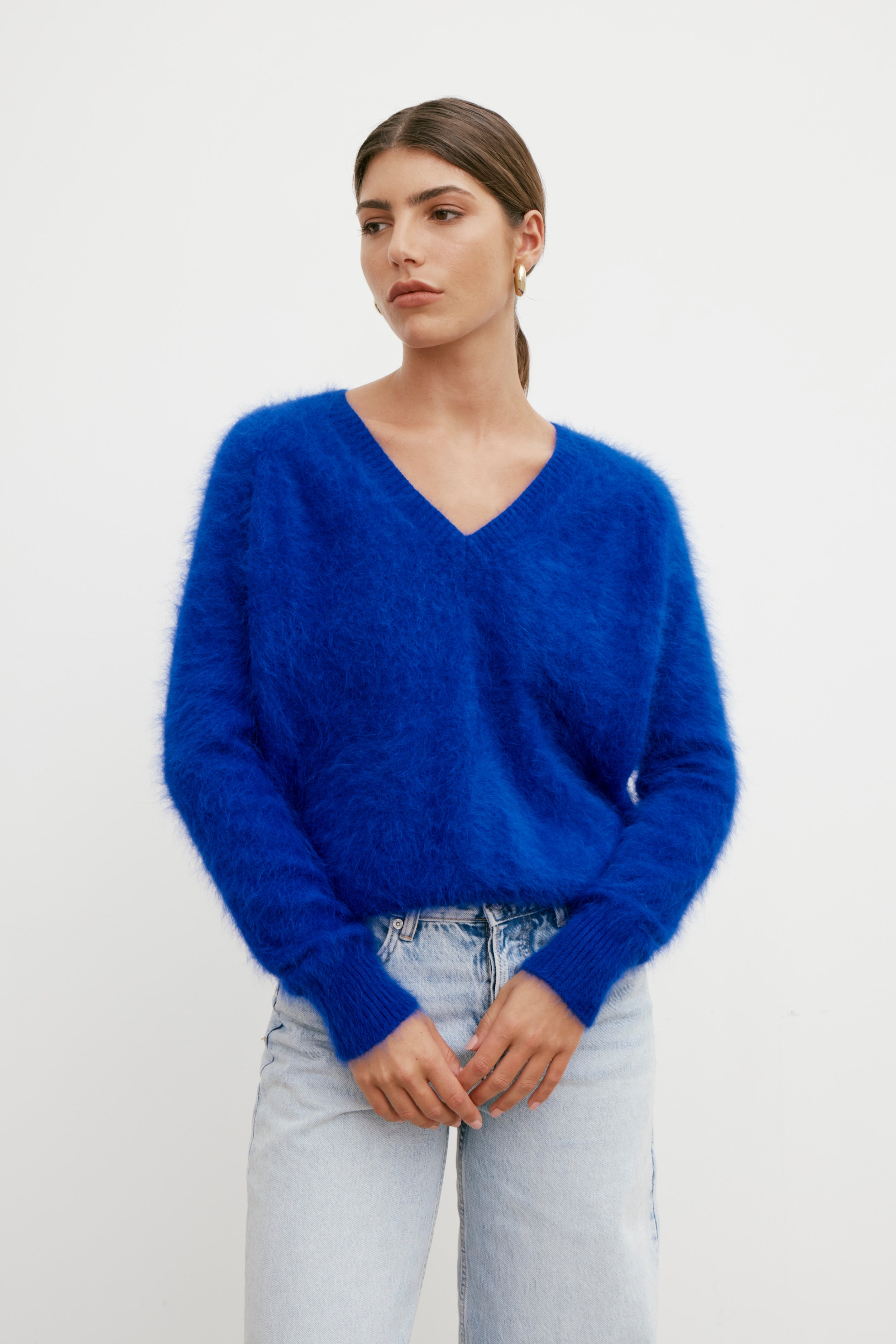 Isabella V Neck - Cobalt