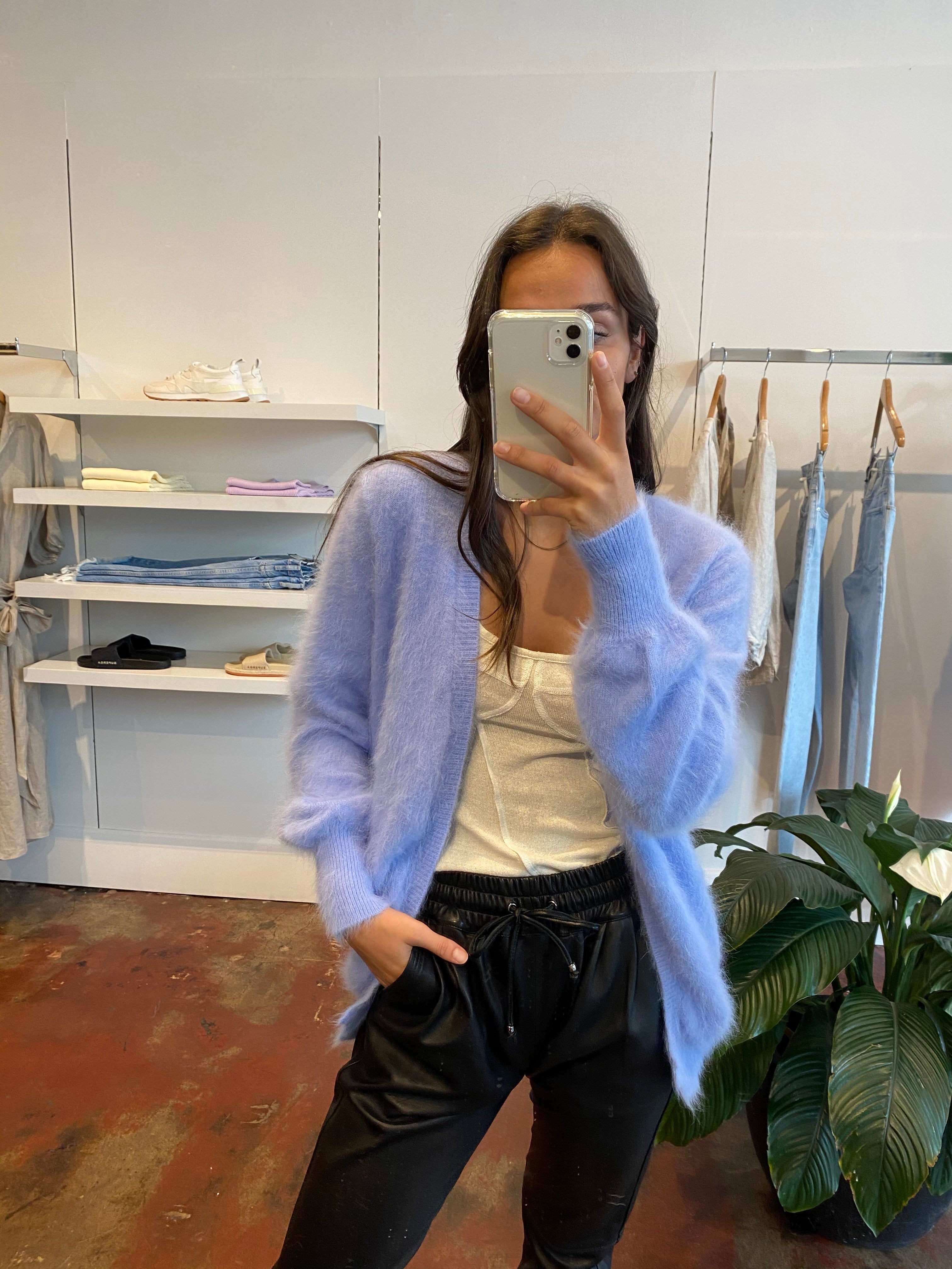 Ella Cashmere Cardigan - Periwinkle