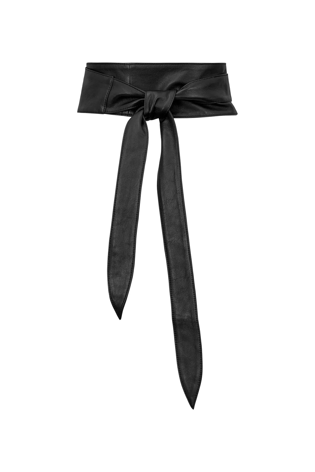 Leather Obi Belt - Black