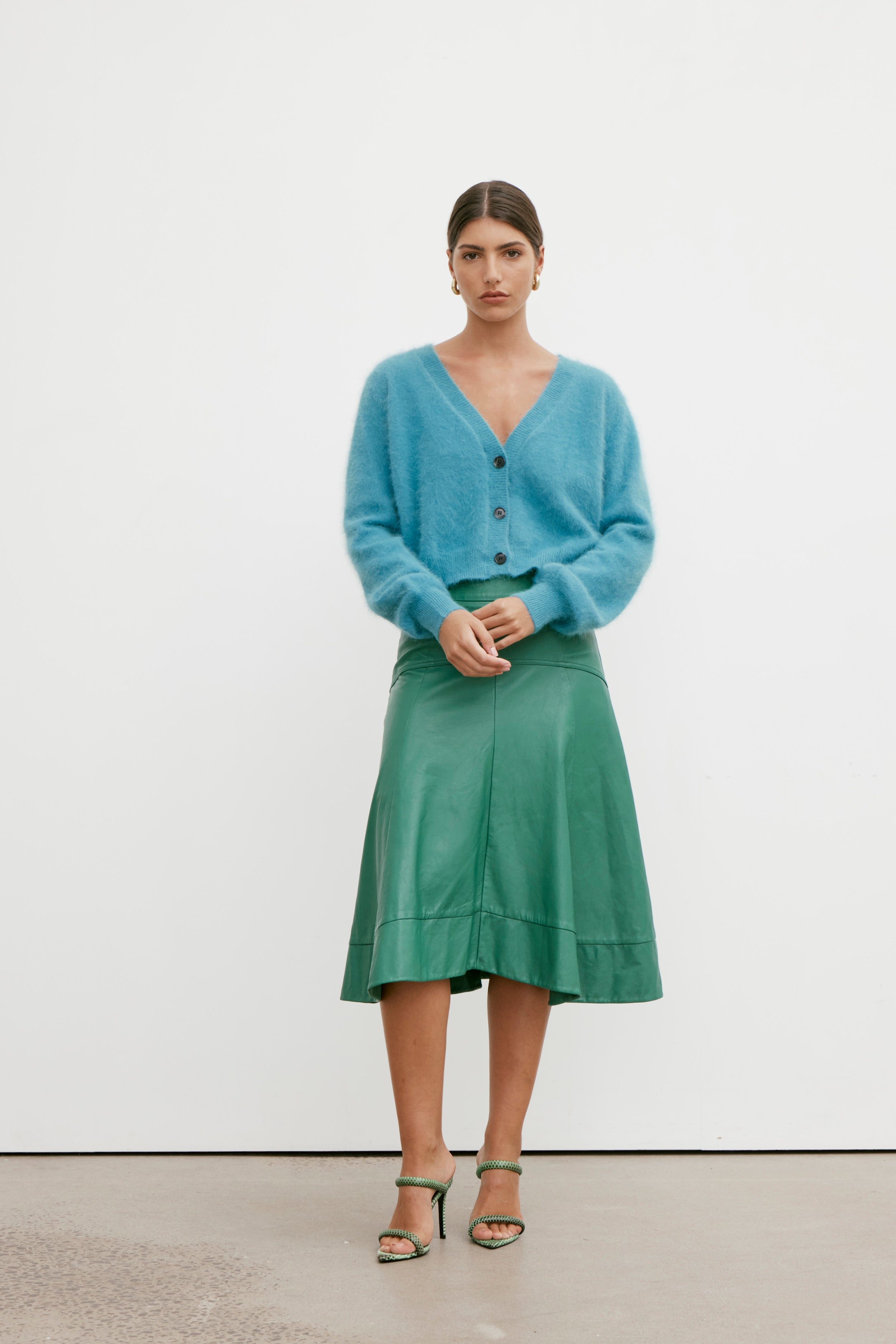 Cecilia Crop Cardigan - Petrol
