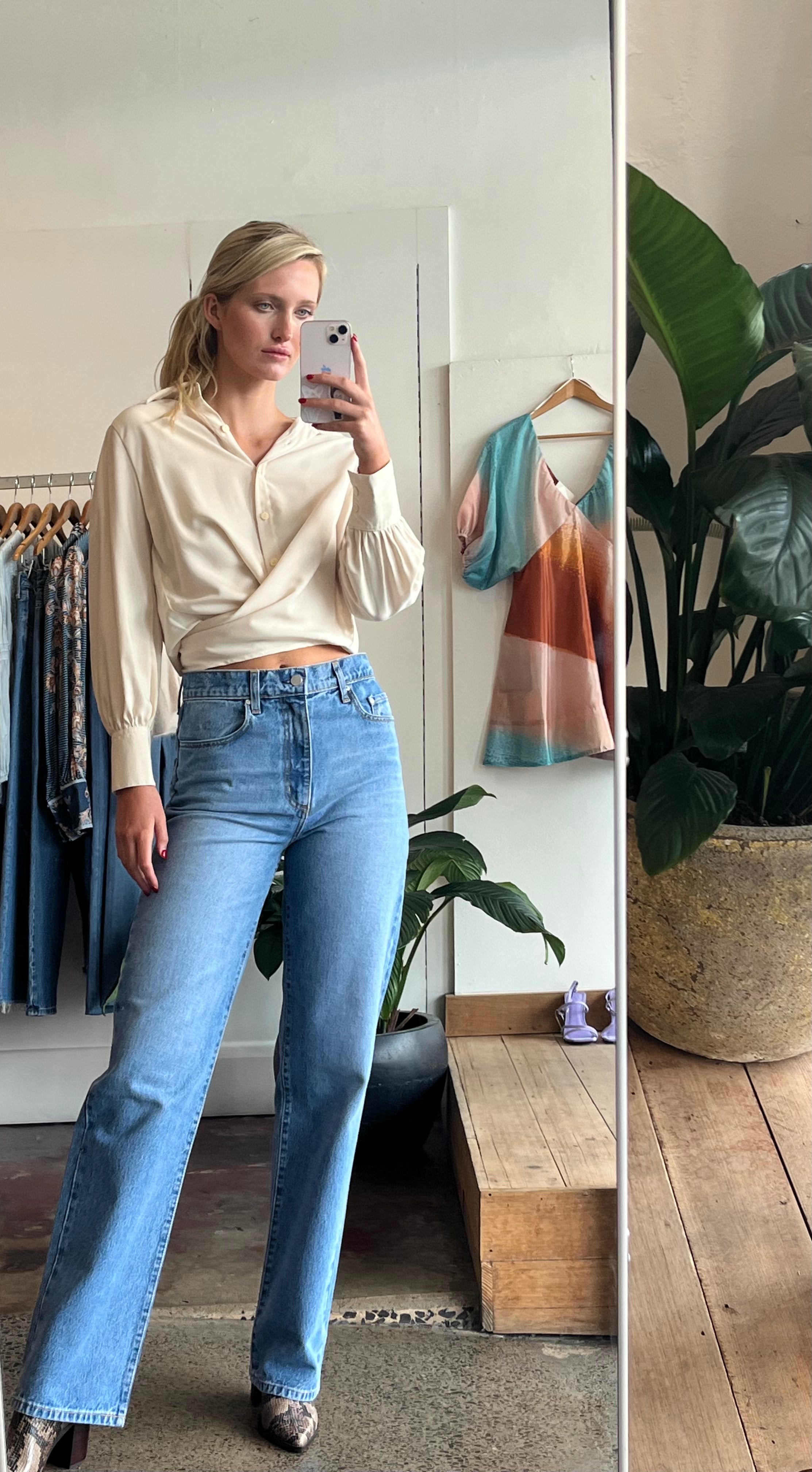 Rhea Wrap Shirt- Cream
