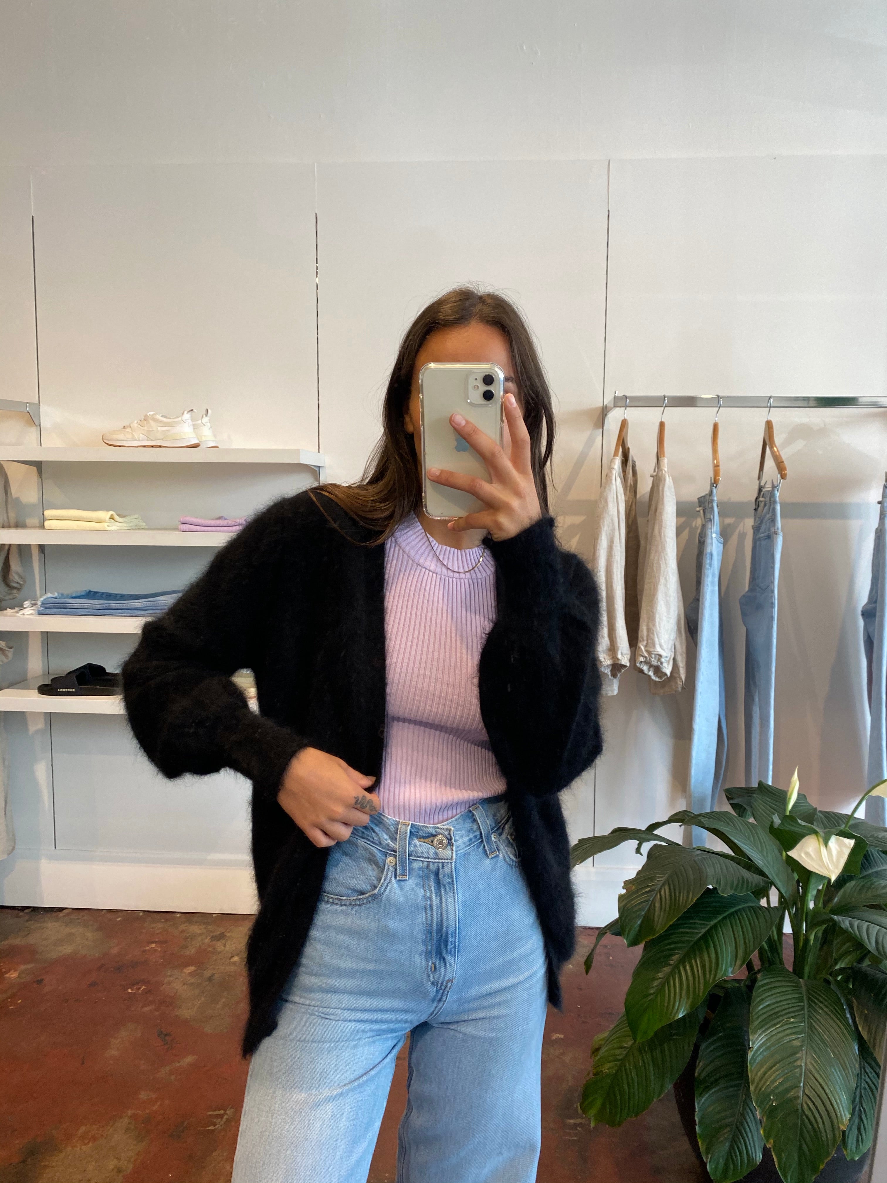 Ella Cashmere Cardigan - Black