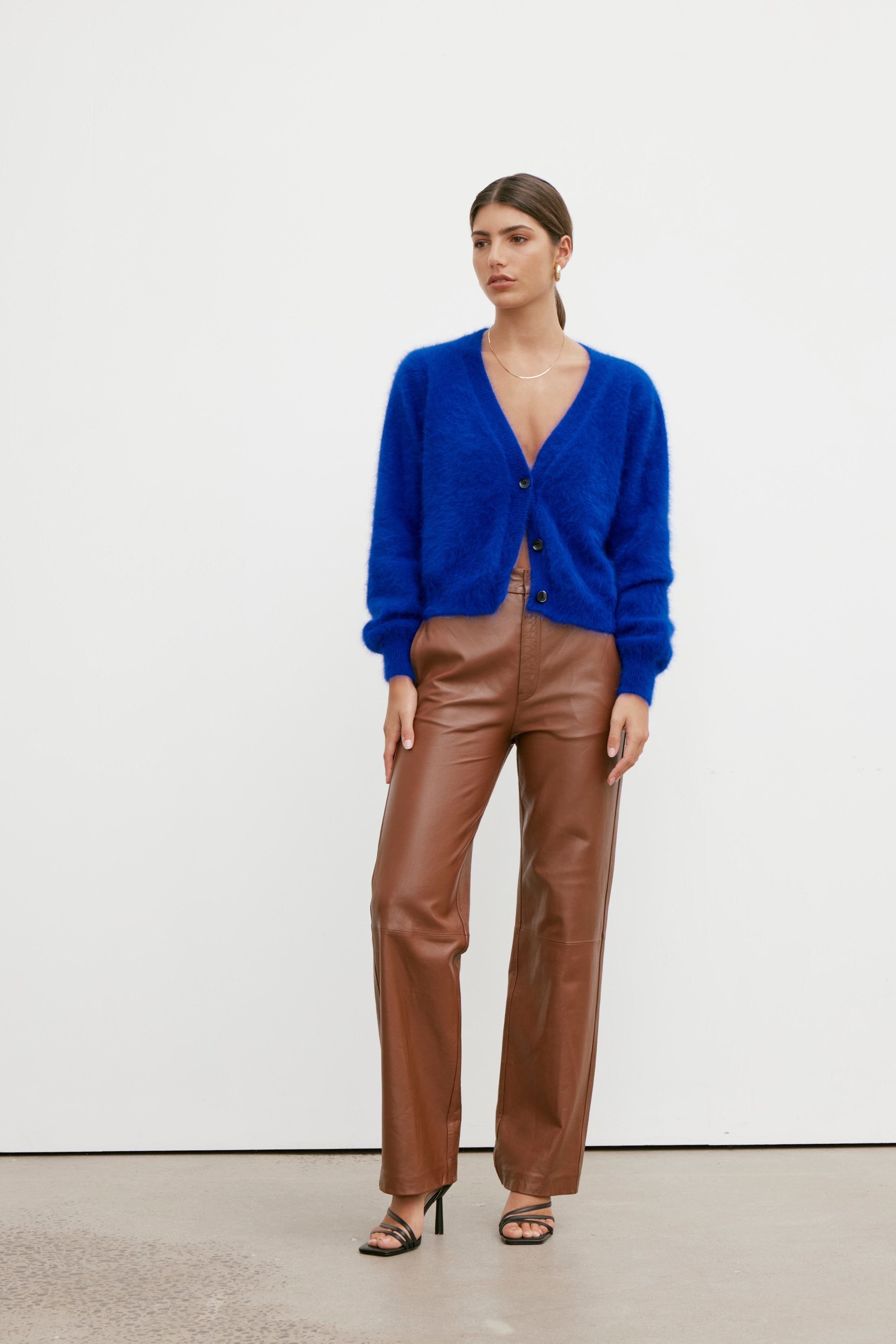 Cecilia Crop Cardigan - Cobalt