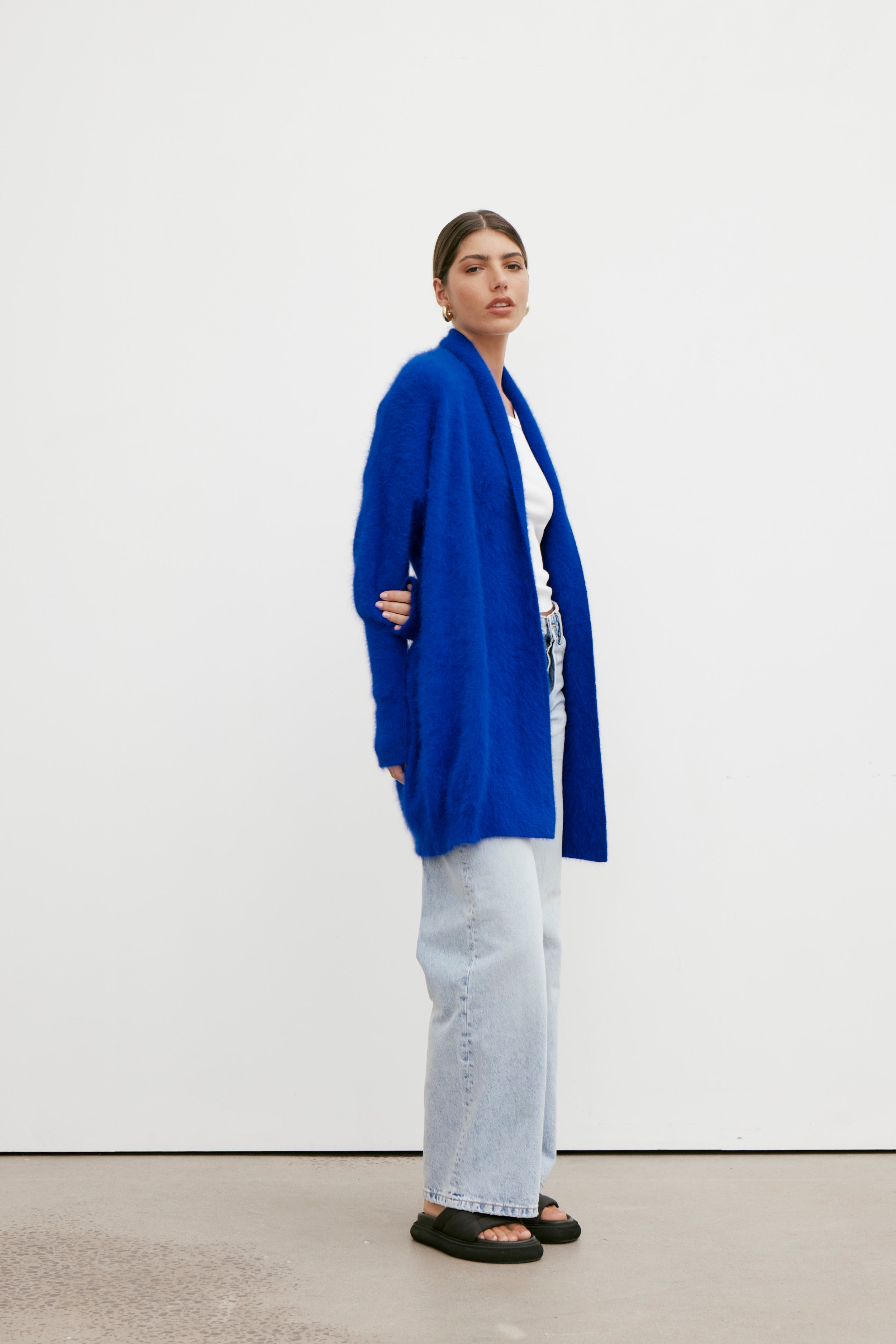 Sophia Cashmere Cardigan - Cobalt