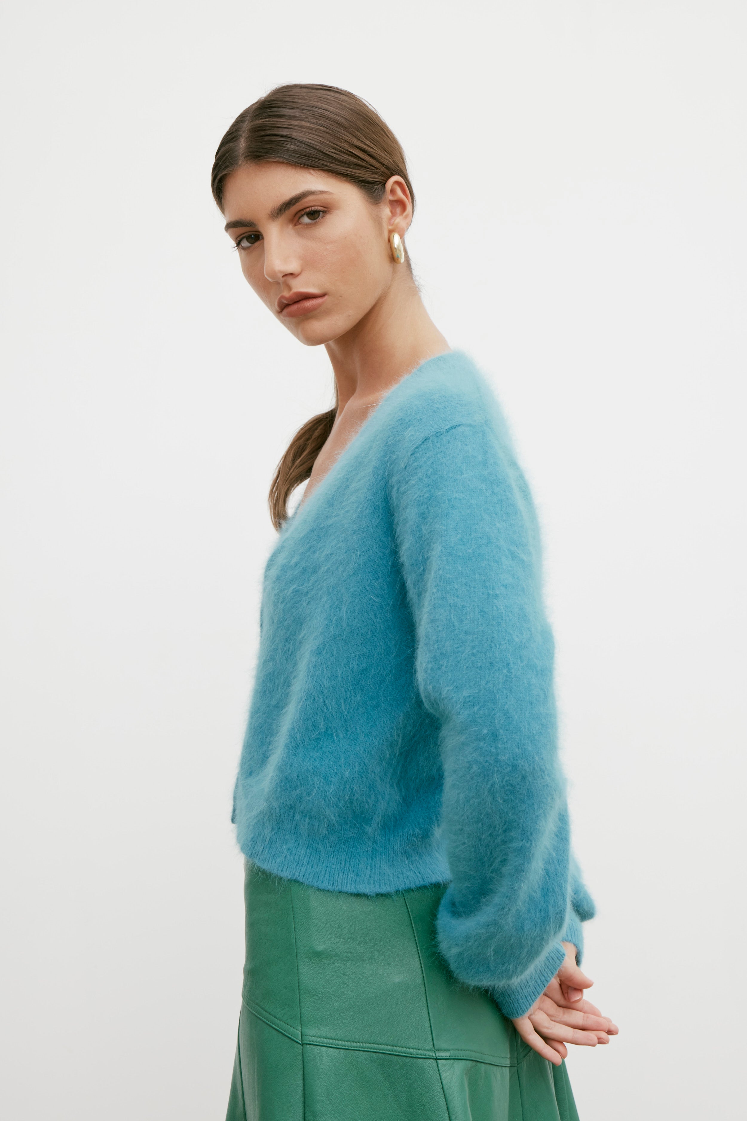 Cecilia Crop Cardigan - Petrol
