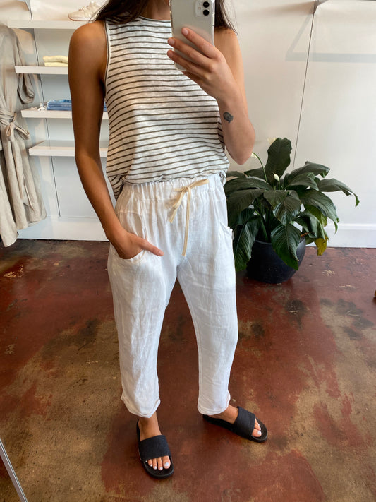 Luxe Linen Pants - White