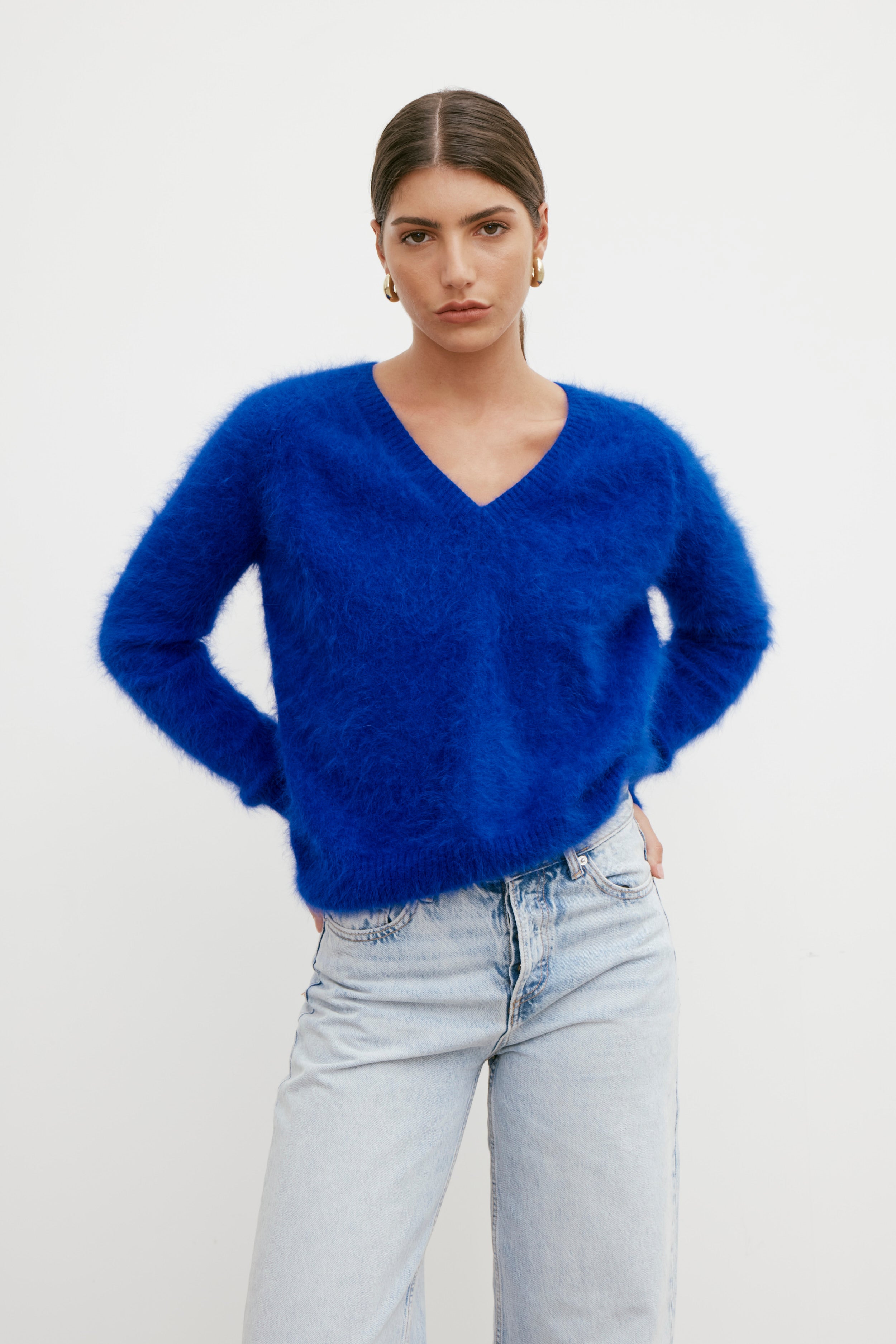 Isabella V Neck - Cobalt
