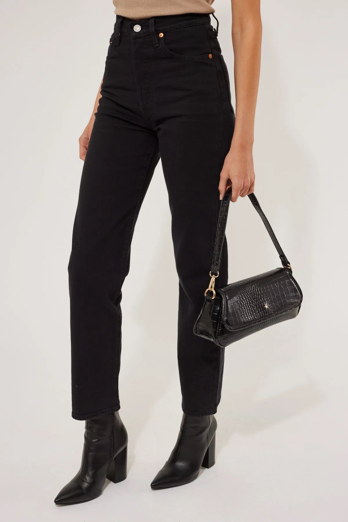 Levi’s Ribcage Straight Ankle Jeans - Black Sprout