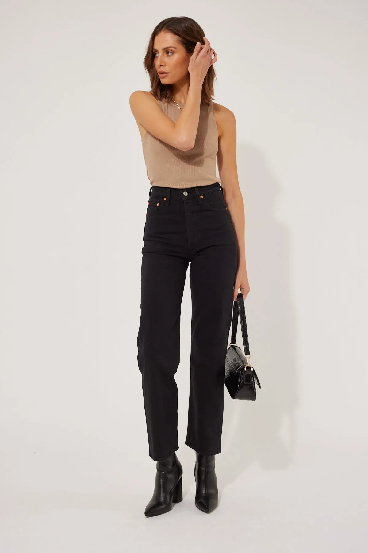 Levi’s Ribcage Straight Ankle Jeans - Black Sprout