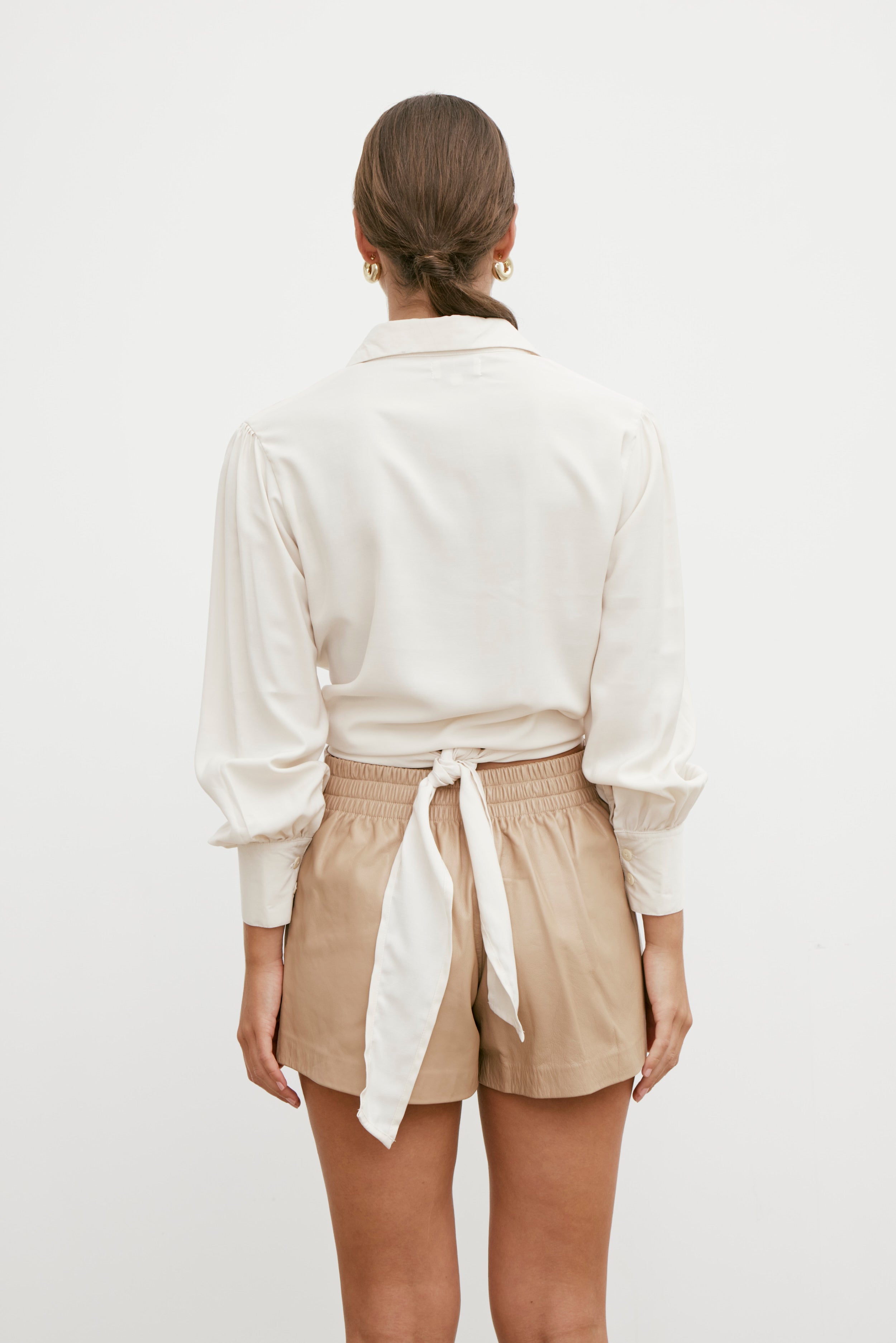 Rhea Wrap Shirt- Cream