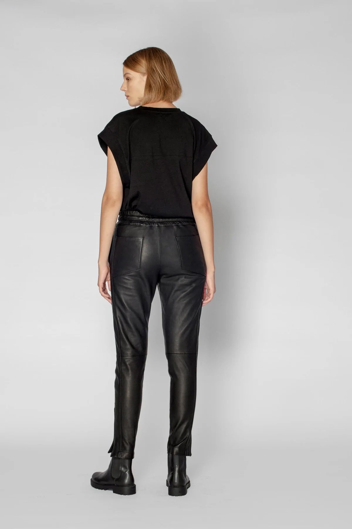 Ryder Leather Jogger Pants - Black