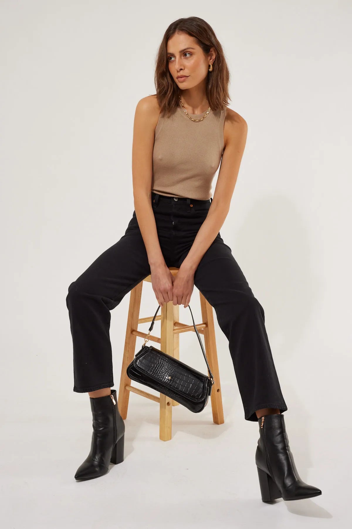 Levi’s Ribcage Straight Ankle Jeans - Black Sprout