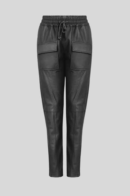 Ryder Leather Jogger Pants - Black