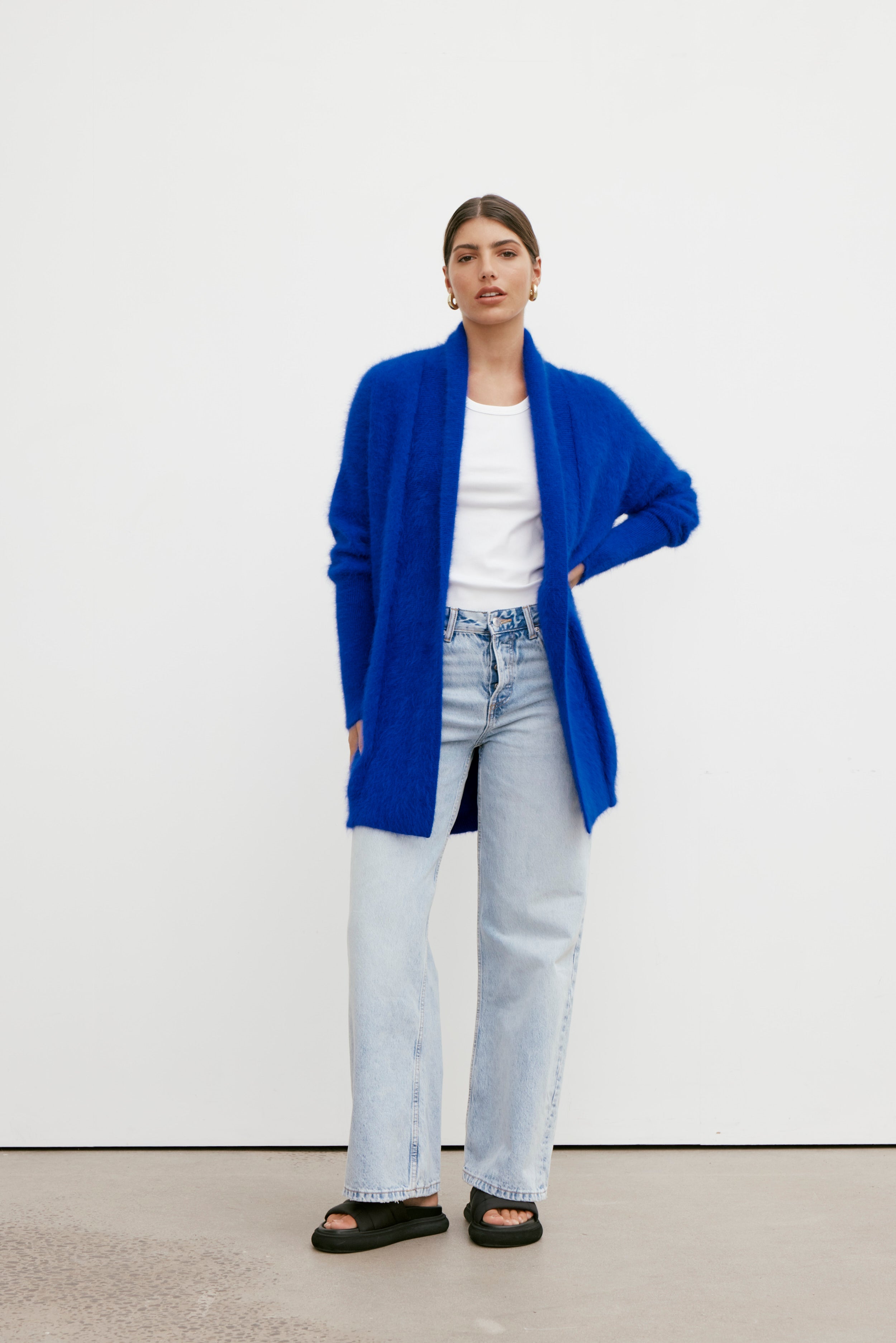 Sophia Cashmere Cardigan - Cobalt