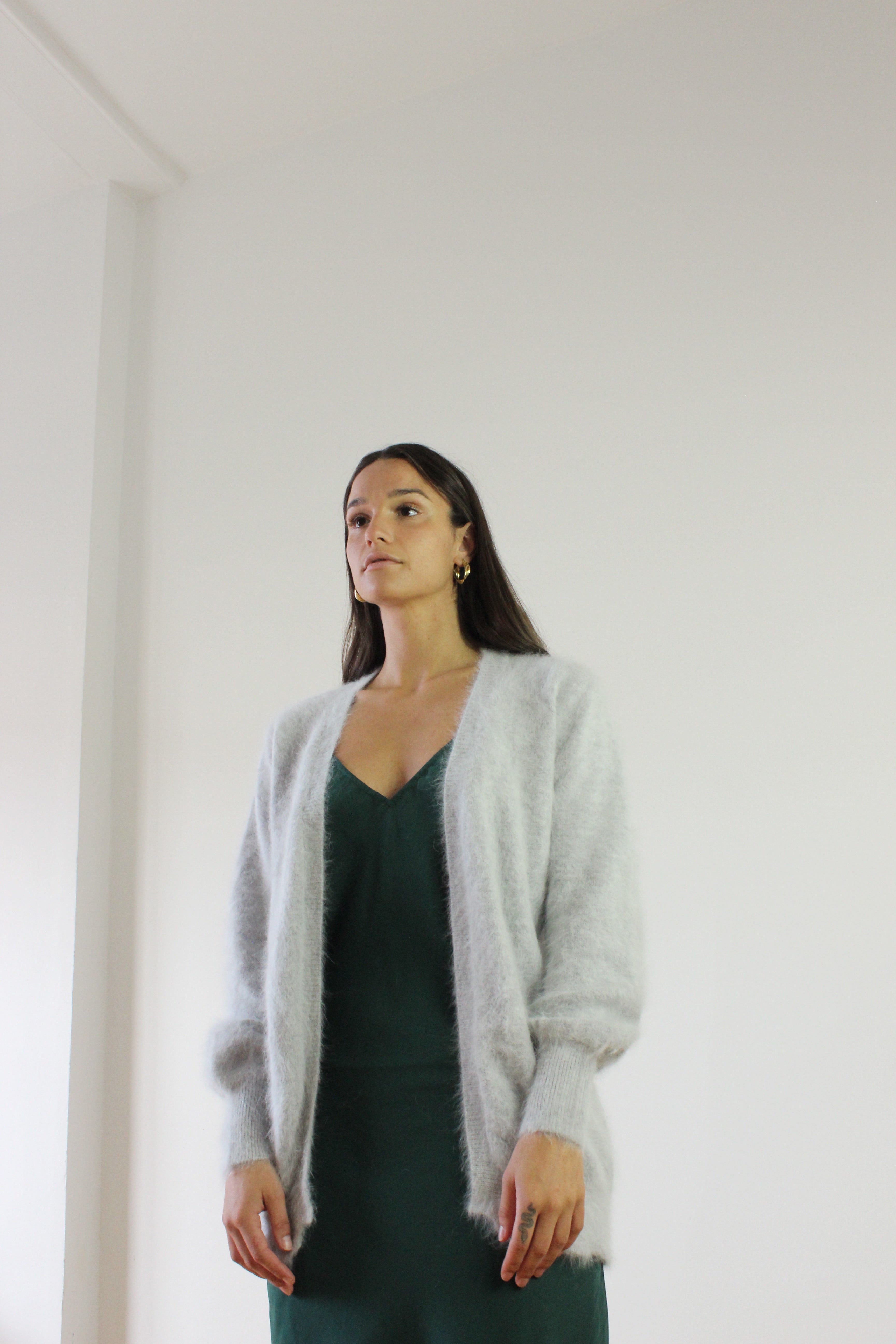 Ella Cashmere Cardigan - Soft Grey